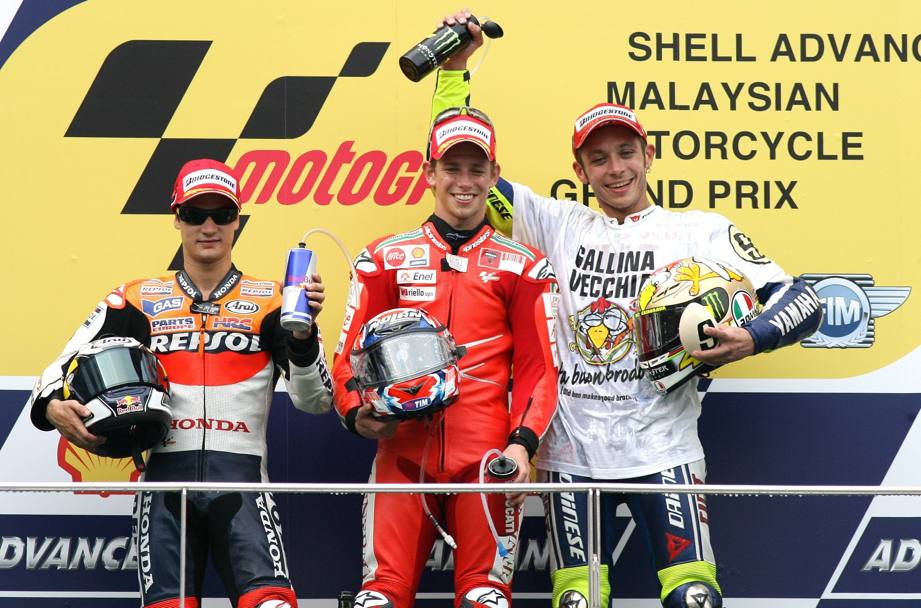 GP di Malesia 2009: Pedrosa, Stoner e Rossi (Olycom)